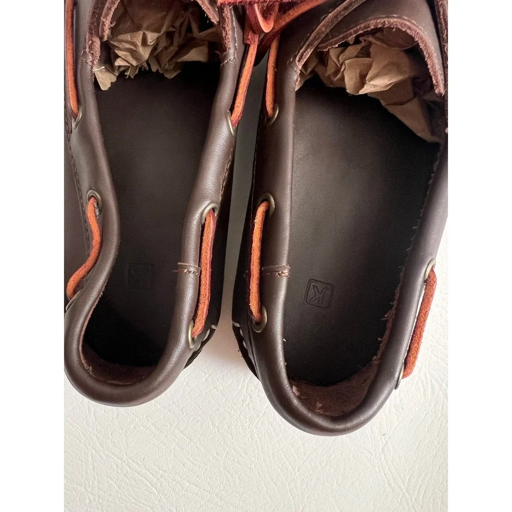 John Kart Two-Eye Boat Shoes Leather Men's 9M Preppy Casual Old Money Neutral